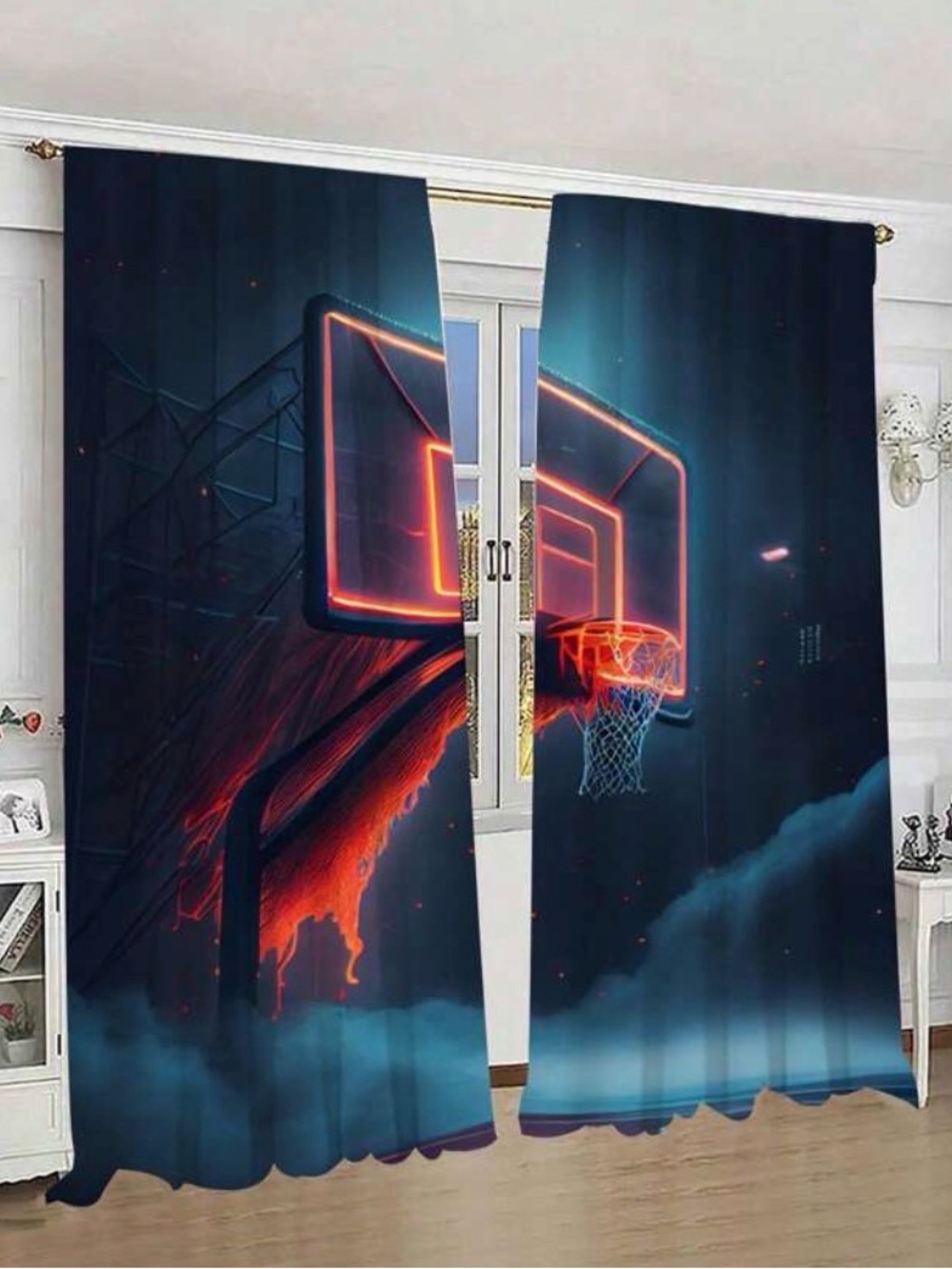 Set of Basketball Neon Curtains 41” x 91”